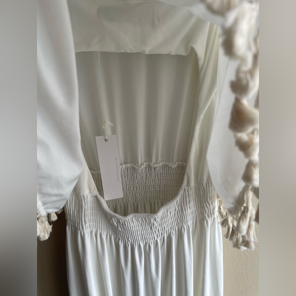 New Tbagslosangeles Women White Maxi Long Dress Size Medium - Picture 8 of 14